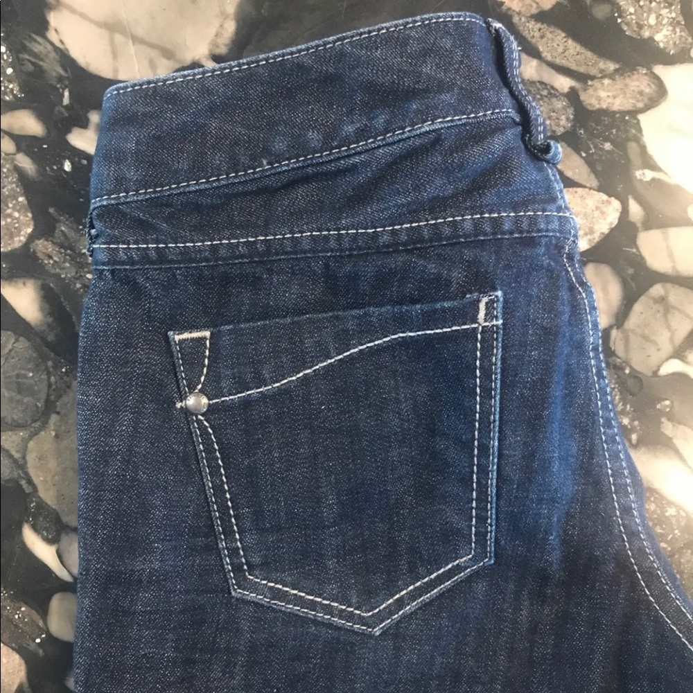 Express jeans dark barely boot